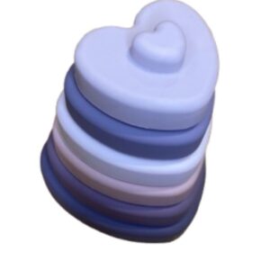 Non Toxic / BPA Free / Silicone Stackable Toys - Purple Hearts