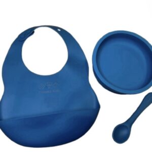 Non Toxic / BPA Free / Silicone Bowl & Bib Sets - Ocean Blue
